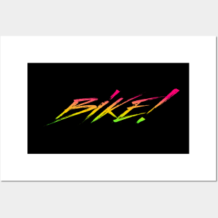 Bike! In Vibrant Gradient Colors Posters and Art